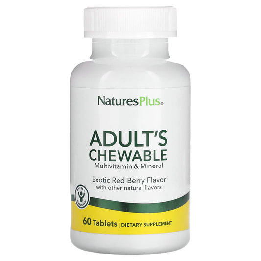 NaturesPlus, Adult's Chewable Multivitamin & Mineral, Exotic Red Berry  , 60 Tablets - Image 1