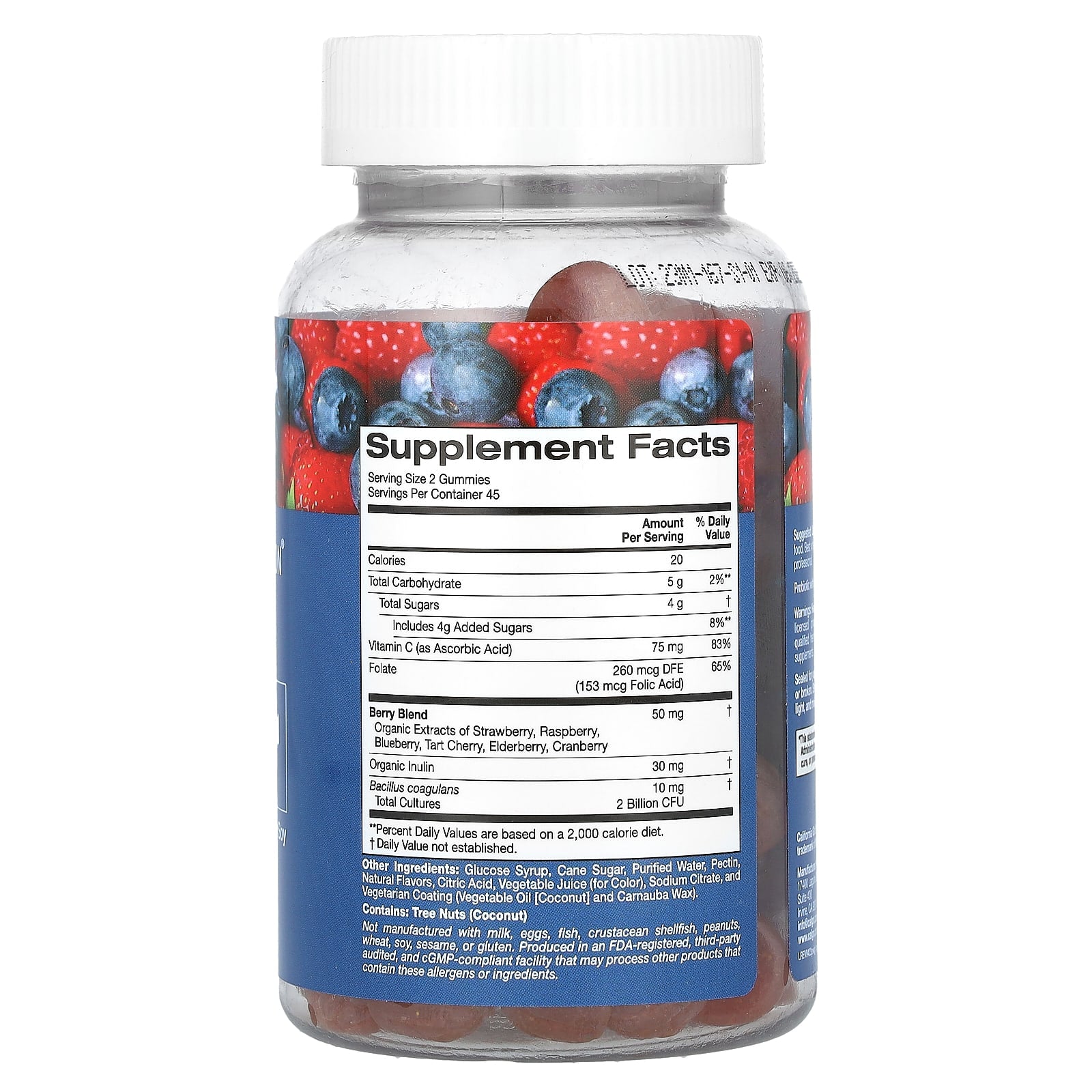 Probiotics with Inulin Gummies by California Gold Nutrition, Supports Digestive Health - Image 2