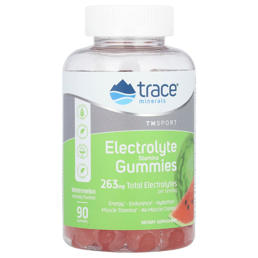 Trace, TM Sport, Electrolyte Stamina Gummies, Watermelon, 263 mg, 90 Gummies (87.66 mg per Gummy) - Image 1