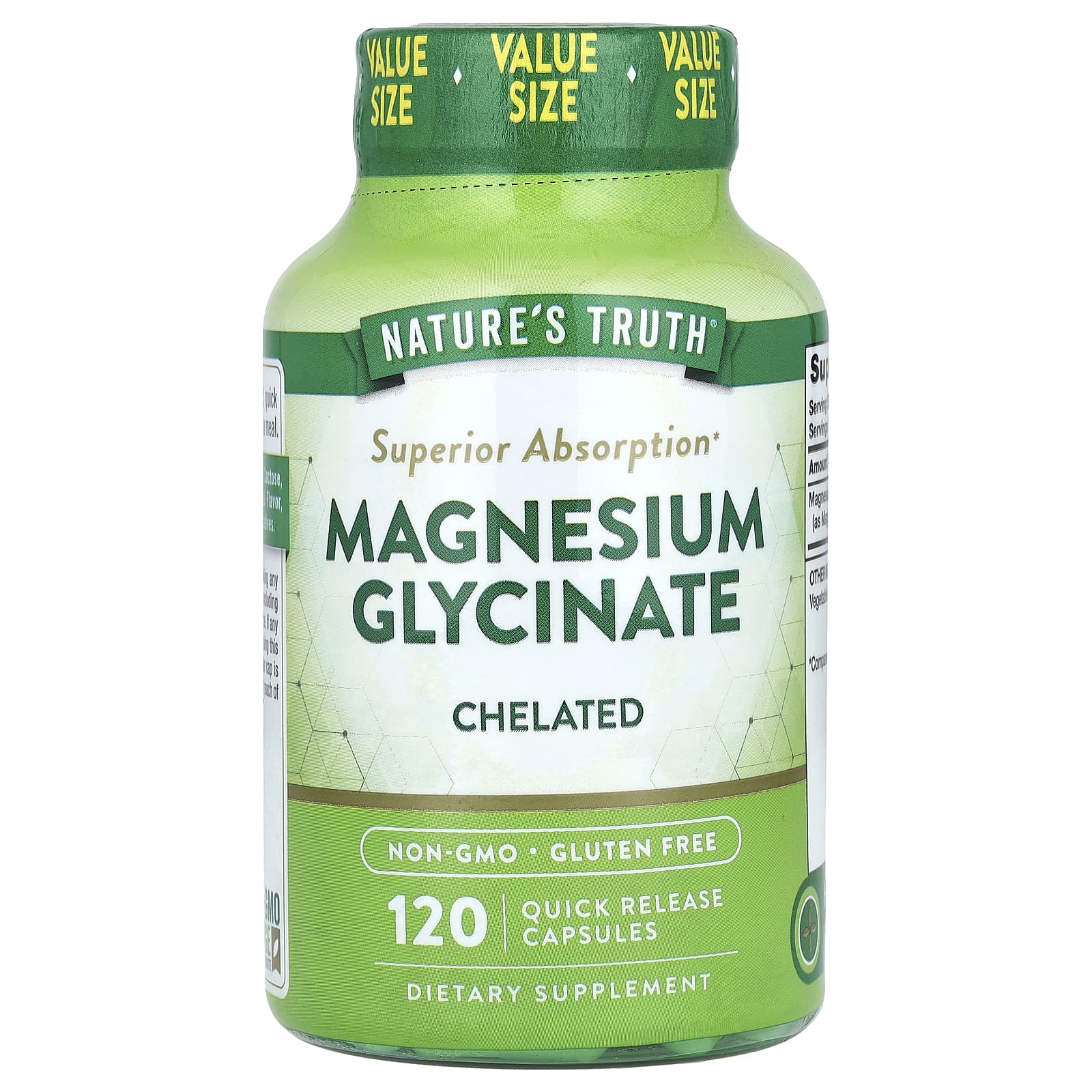 Nature's Truth, Magnesium Glycinate, Chelated, 120 Quick Release Capsules (100 mg per Capsule) - Image 1