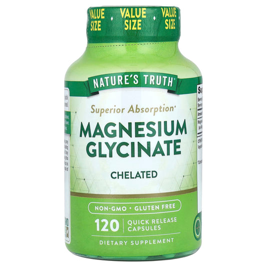 Nature's Truth, Magnesium Glycinate, Chelated, 120 Quick Release Capsules (100 mg per Capsule) - Image 1