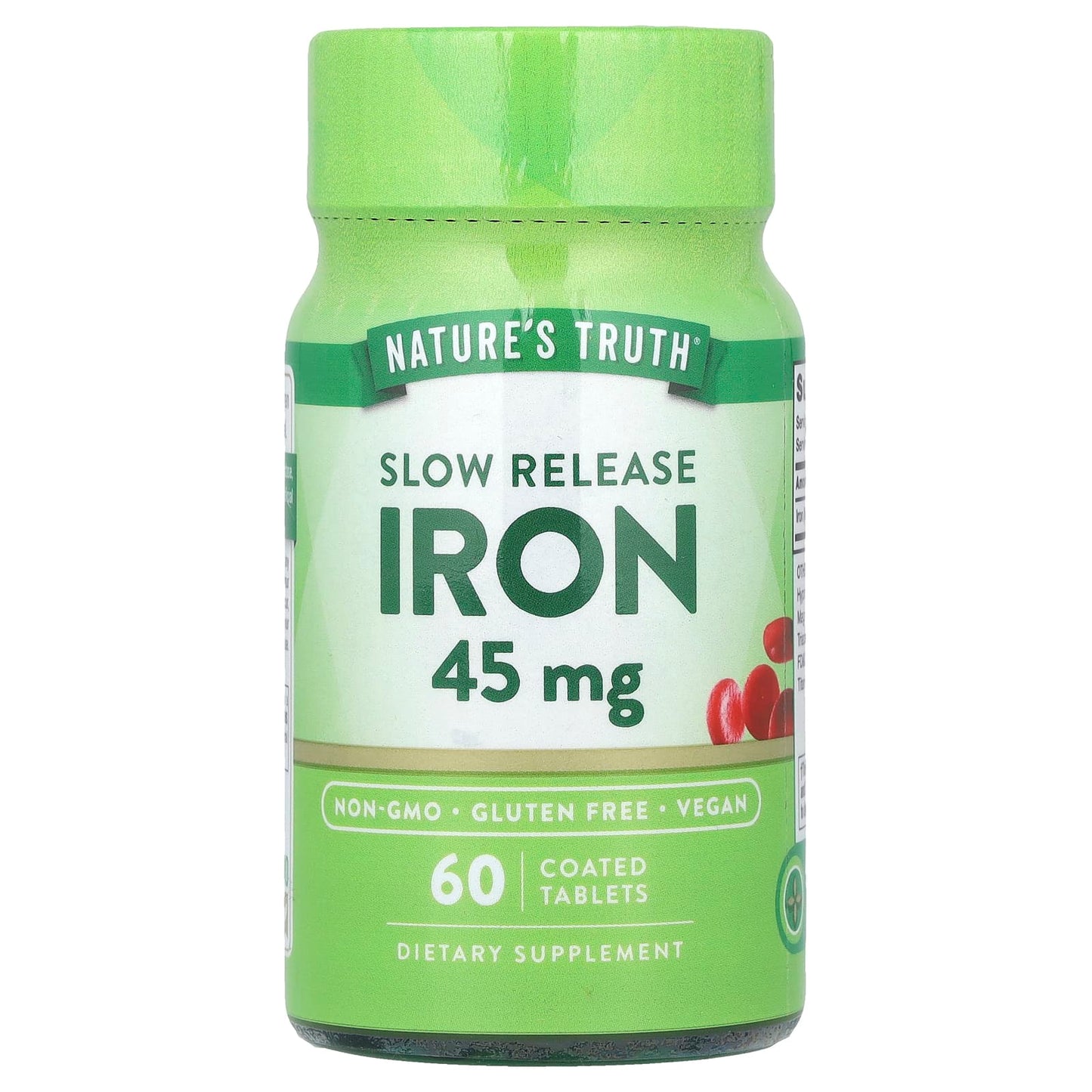 Nature's Truth, Slow Release Iron, 45 mg, 60 Coated Tablets - Image 1