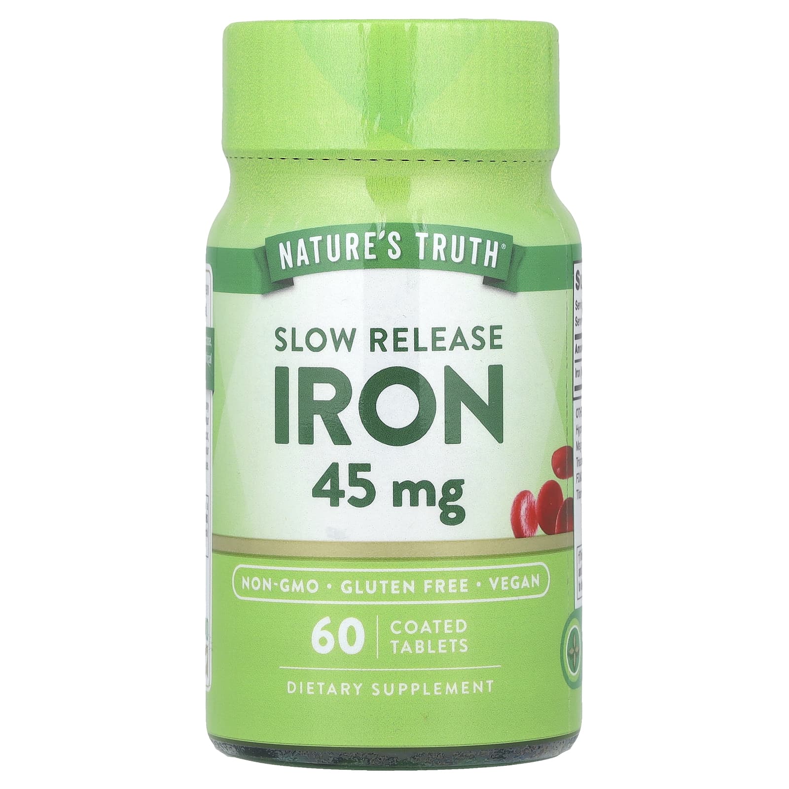 Nature's Truth, Slow Release Iron, 45 mg, 60 Coated Tablets - Image 1