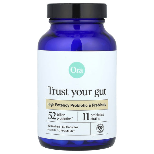 Ora, Trust Your Gut, High Potency Probiotic & Prebiotic, 60 Capsules - Image 1