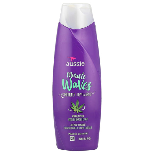 Aussie Miracle Waves Conditioner, 12.1oz with Kakadu Plum & Hemp - Image 1