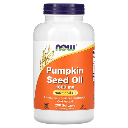 NOW Foods, Pumpkin Seed Oil, 1,000 mg, 200 Softgels - Image 1