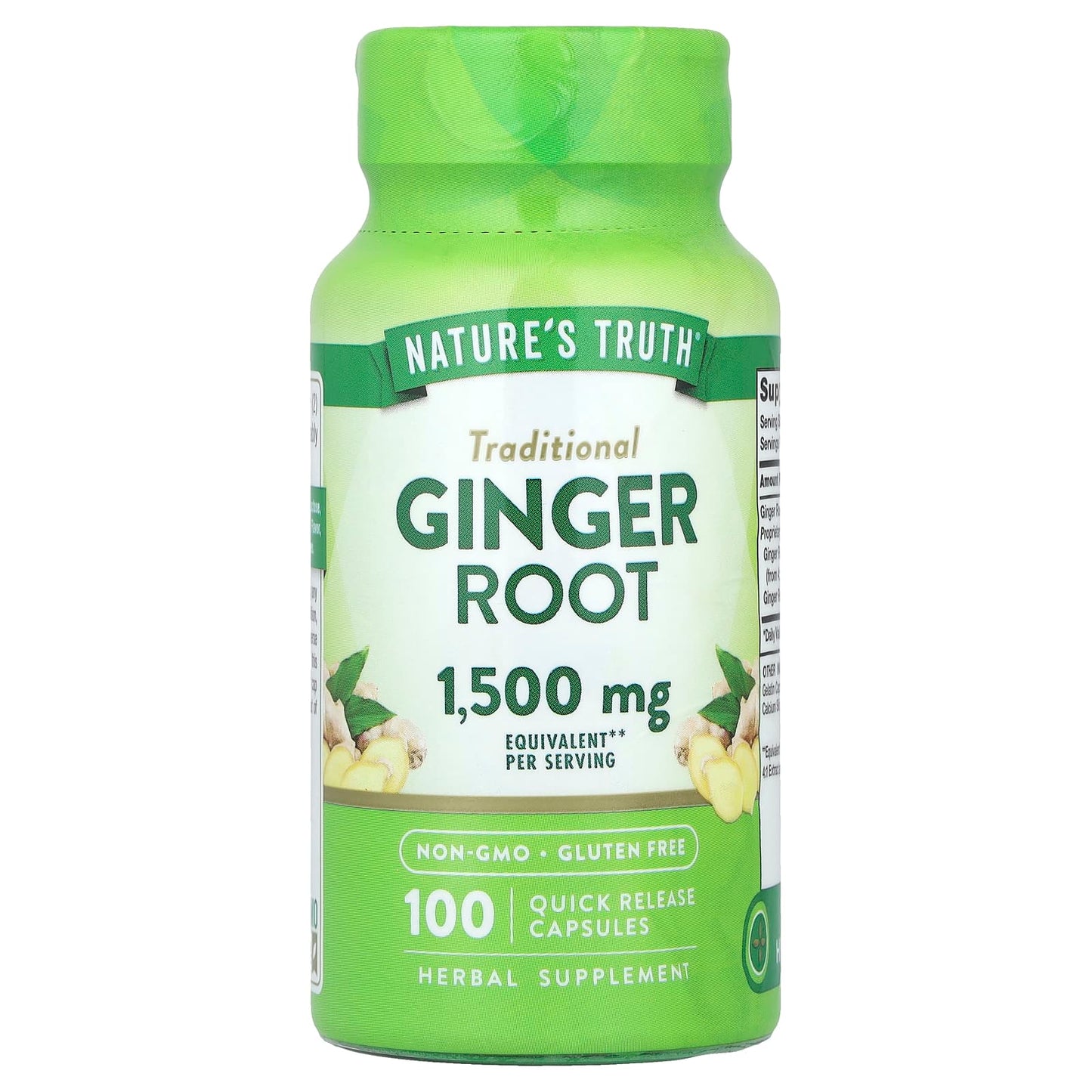 Nature's Truth, Ginger Root, 100 Quick Release Capsules (750 mg per Capsule) - Image 1