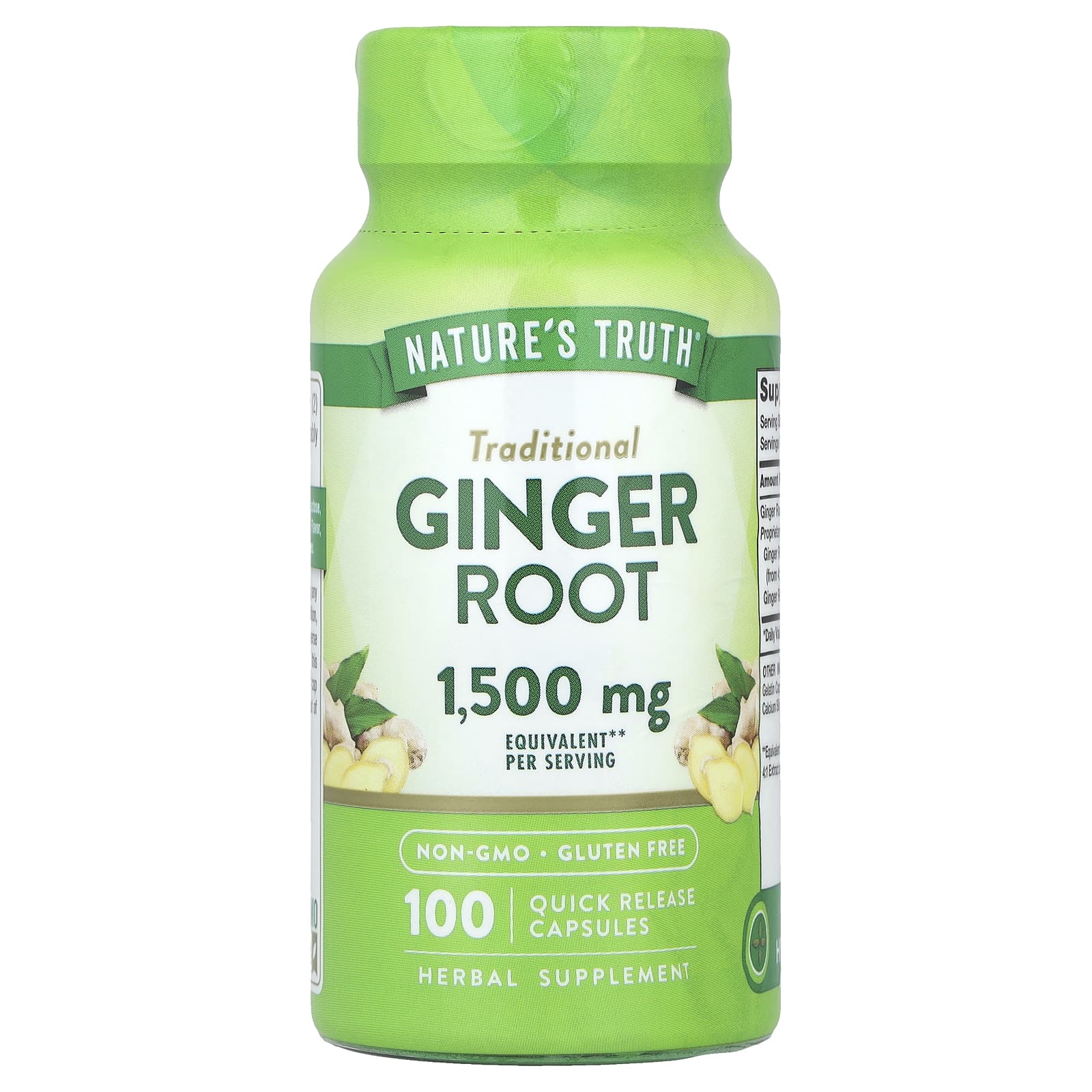 Nature's Truth, Ginger Root, 100 Quick Release Capsules (750 mg per Capsule) - Image 1