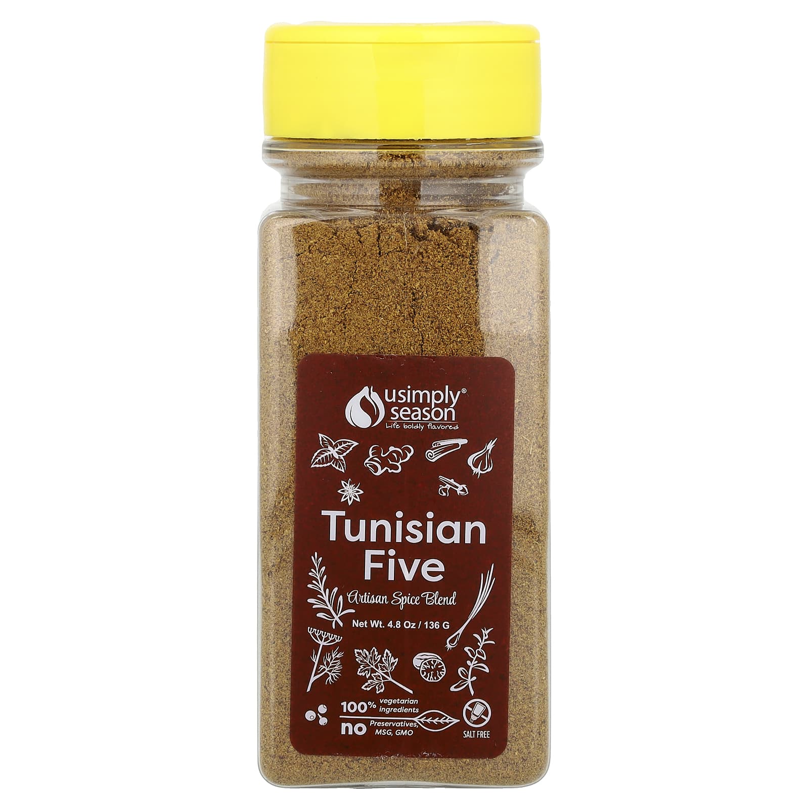 USimplySeason, Artisan Spice Blend, Tunisian Five, 4.8 oz (136 g) - Image 1