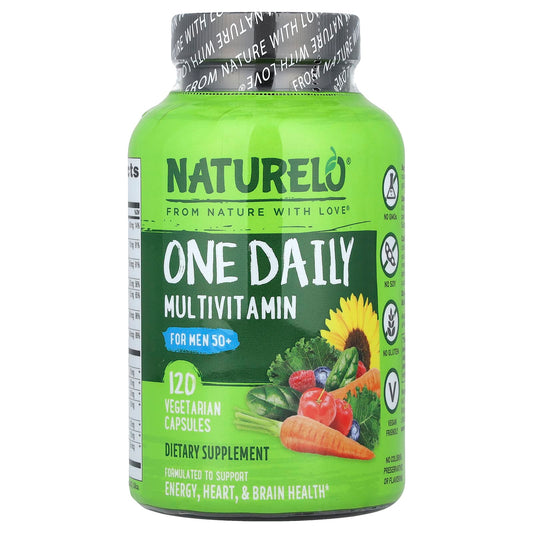 NATURELO, One Daily Multivitamin For Men 50+, 120 Vegetarian Capsules - Image 1