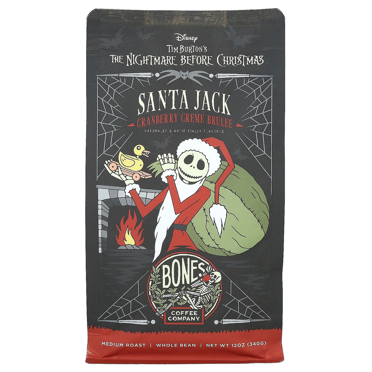 Bones Coffee Company - Cranberry Creme Brulee Whole Bean Coffee, 12oz - Image 1