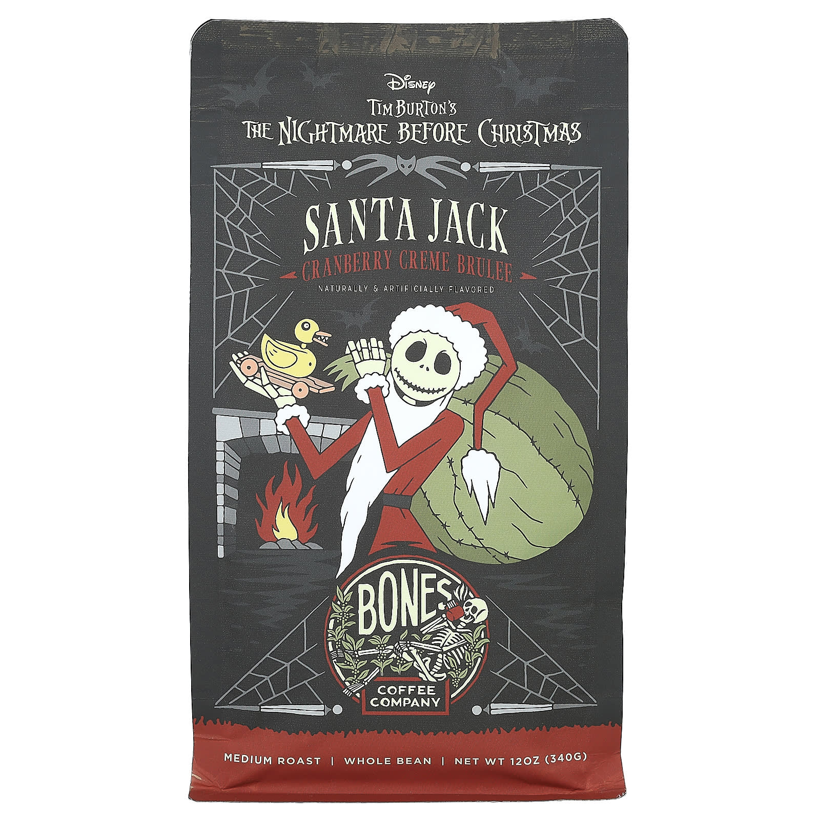 Bones Coffee Company - Cranberry Creme Brulee Whole Bean Coffee, 12oz - Image 1