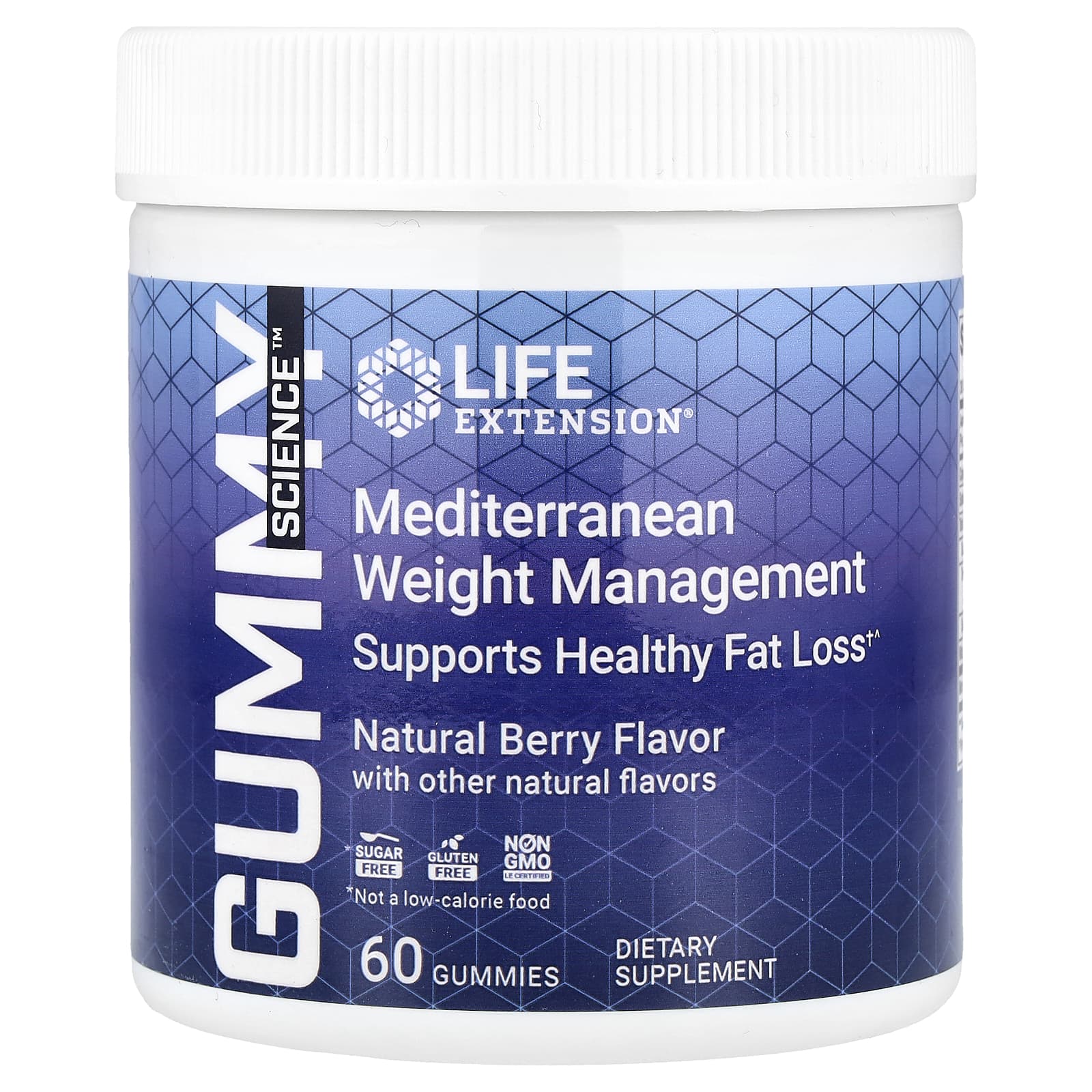 Life Extension, Gummy Science™, Mediterranean Weight Management, Natural Berry, 60 Gummies - Image 1