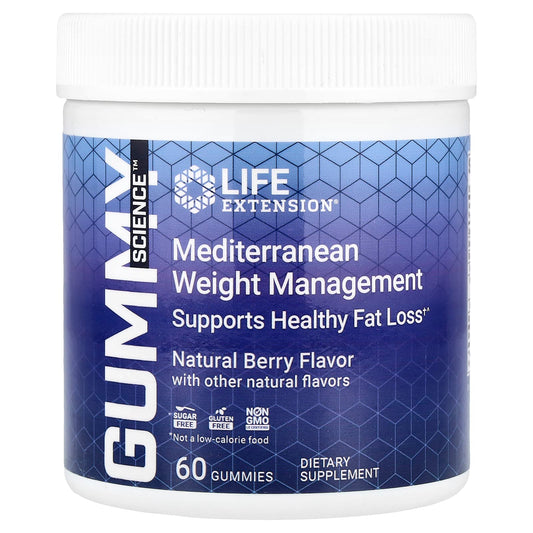 Life Extension, Gummy Science™, Mediterranean Weight Management, Natural Berry, 60 Gummies - Image 1