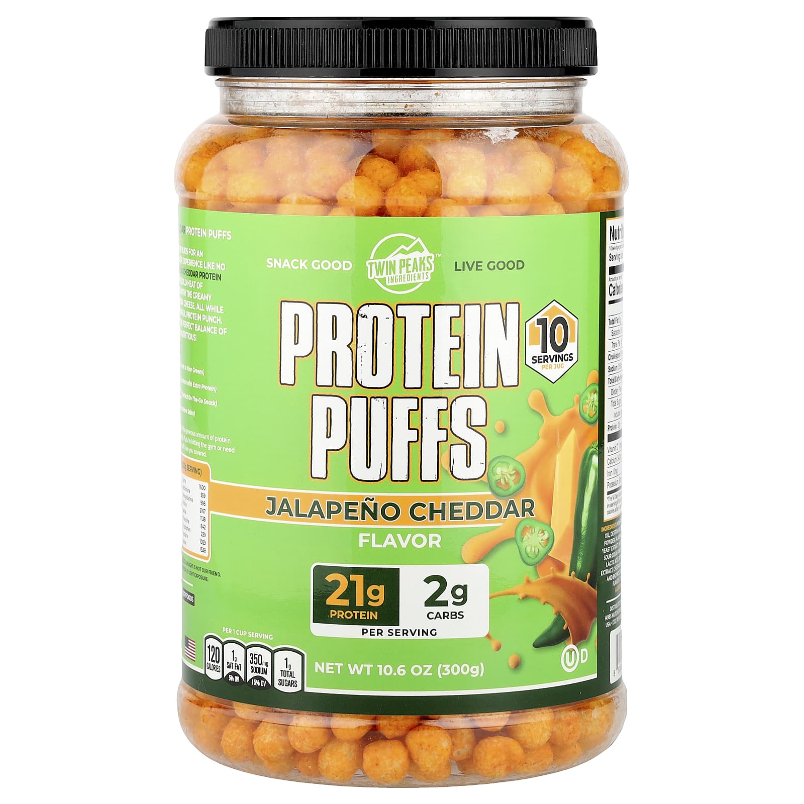 Twin Peaks, Protein Puffs, Jalapeno Cheddar, 10.6 oz (300 g) - Image 1