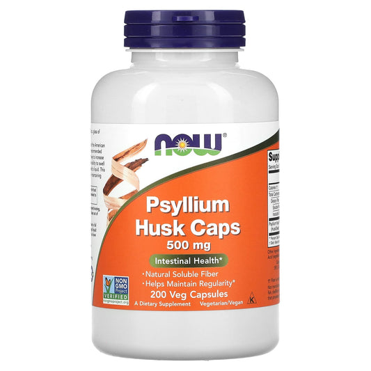 NOW Foods, Psyllium Husk Caps, 500 mg, 200 Veg Capsules - Image 1