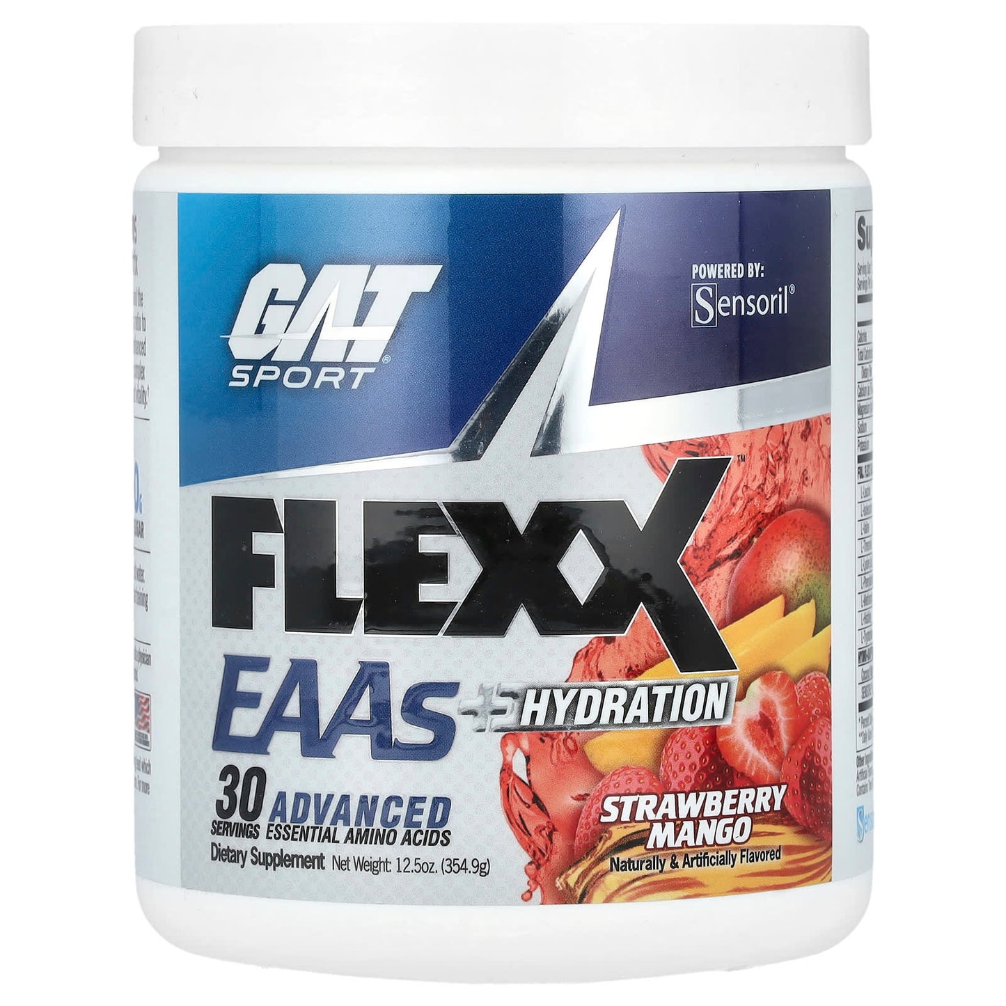 GAT Flexx EAAs + Hydration, Strawberry Mango, 12.5 oz Recovery Supplement - Image 1