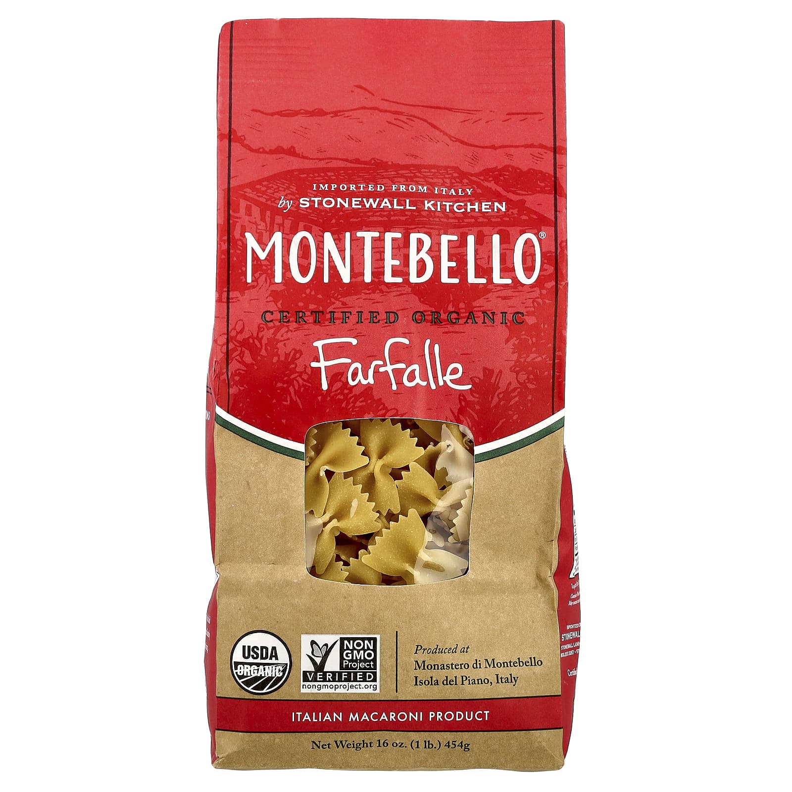 Montebello, Organic Farfalle, 16 oz (454 g) - Image 1