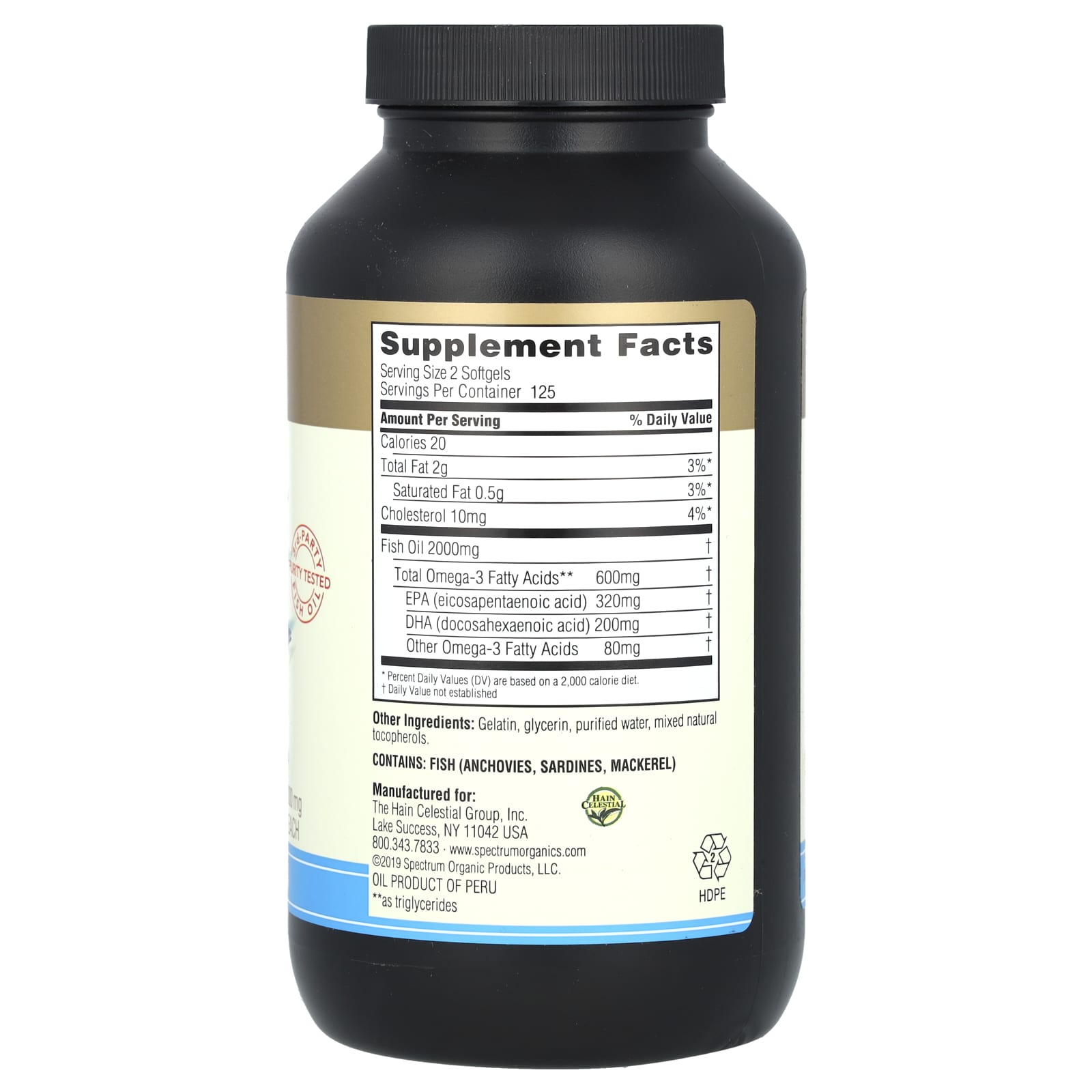 Spectrum Essentials, Fish Oil, Omega-3, 250 Softgels (500 mg per Softgel) - Image 2