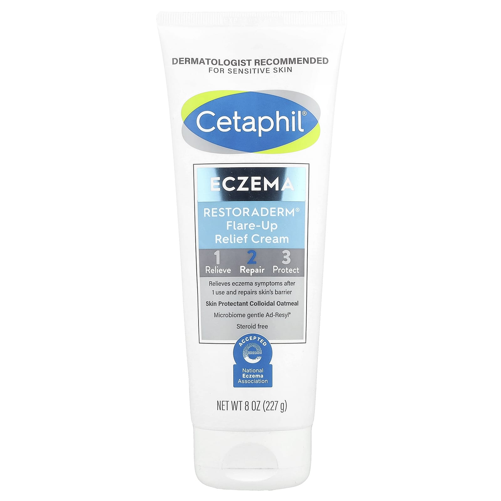 Cetaphil Restoraderm Flare-Up Relief Cream for Sensitive Skin Eczema 8 oz - Image 1
