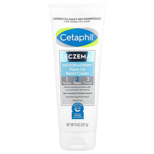 Cetaphil Restoraderm Flare-Up Relief Cream for Sensitive Skin Eczema 8 oz - Image 1