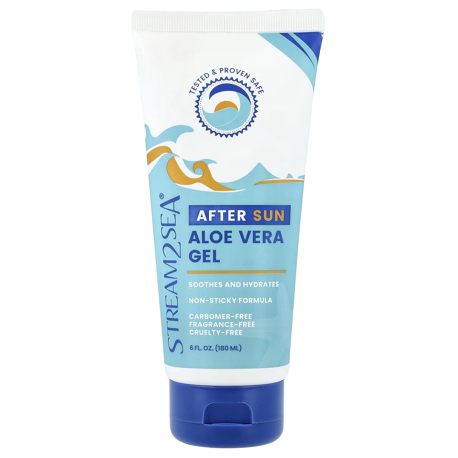 Stream2Sea, After Sun Aloe Vera Gel, Fragrance-Free, 6 fl oz (180 ml) - Image 1