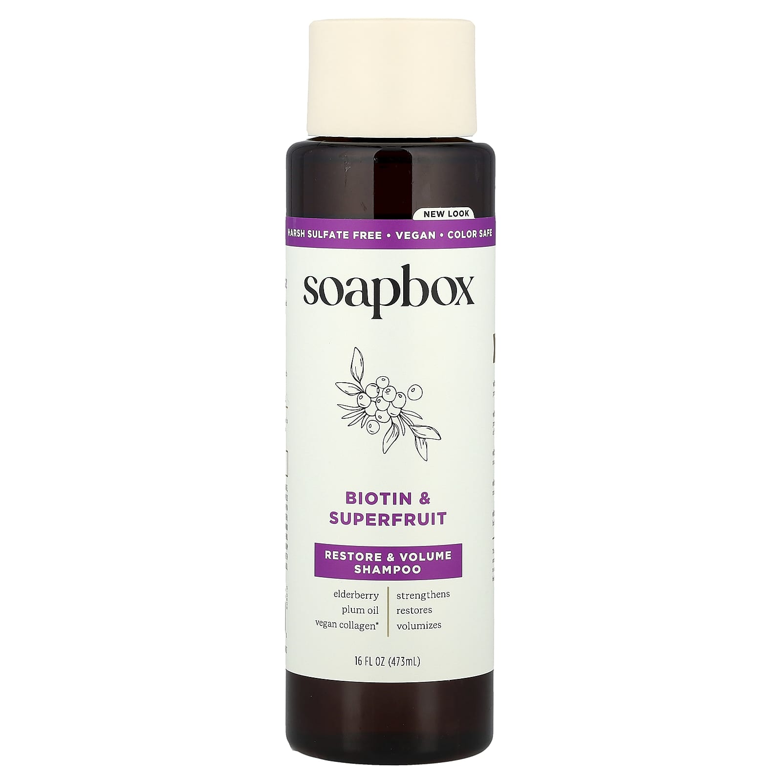 Soapbox, Restore & Volume Shampoo, Biotin & Superfruit, 16 fl oz (473 ml) - Image 1