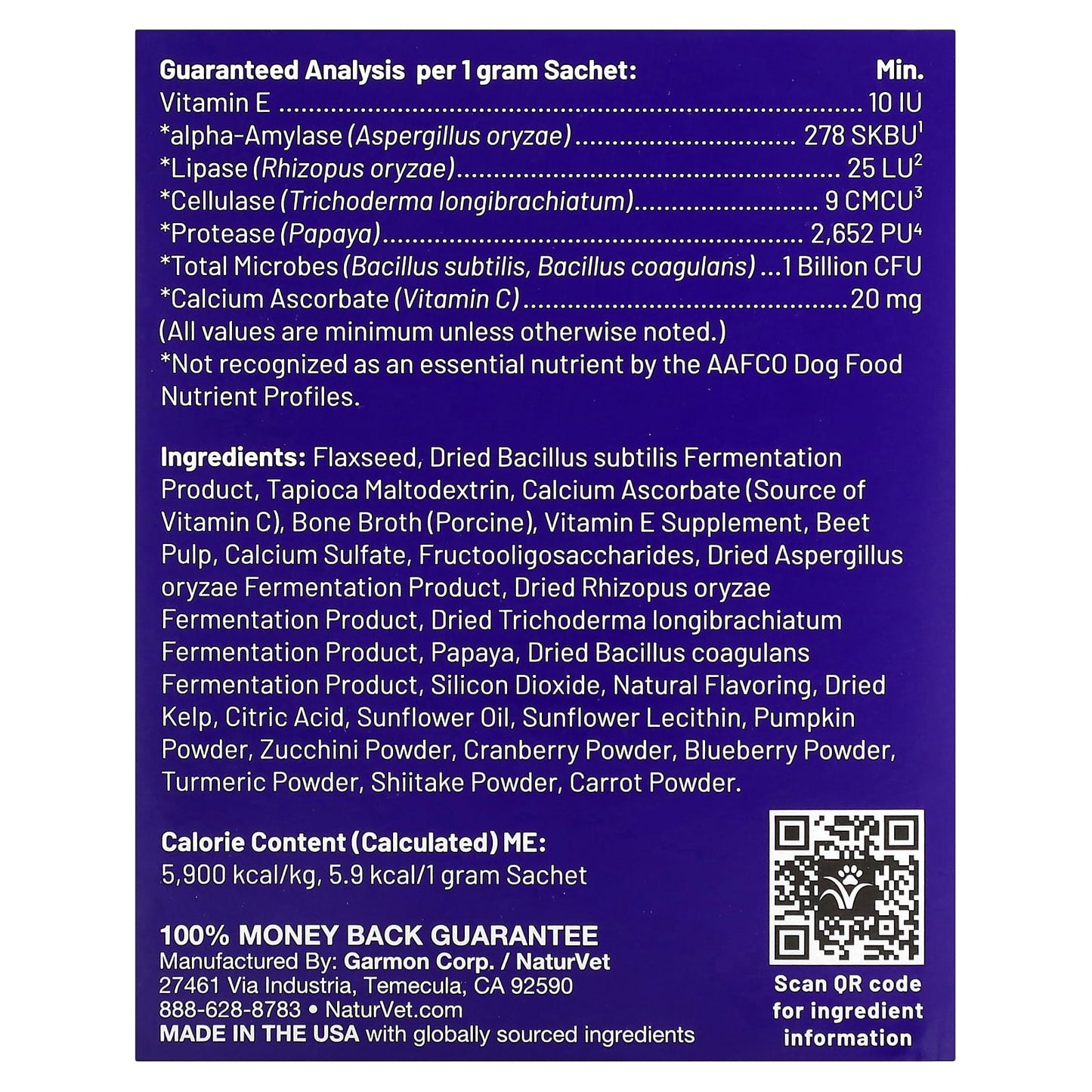 NaturVet, Probiotics + Superfoods, Digestive Powder, For Dogs, 30 Sachets, 0.03 oz (1 g) Each - Image 2