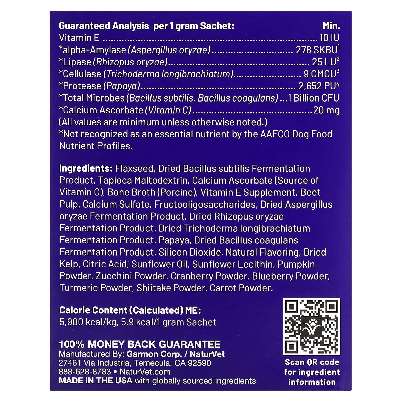 NaturVet, Probiotics + Superfoods, Digestive Powder, For Dogs, 30 Sachets, 0.03 oz (1 g) Each - Image 2