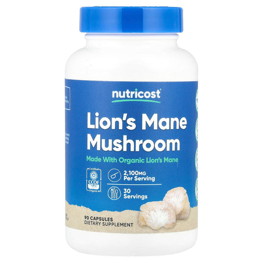 Nutricost, Lion's Mane Mushroom, 90 Capsules (700 mg per Capsule) - Image 1