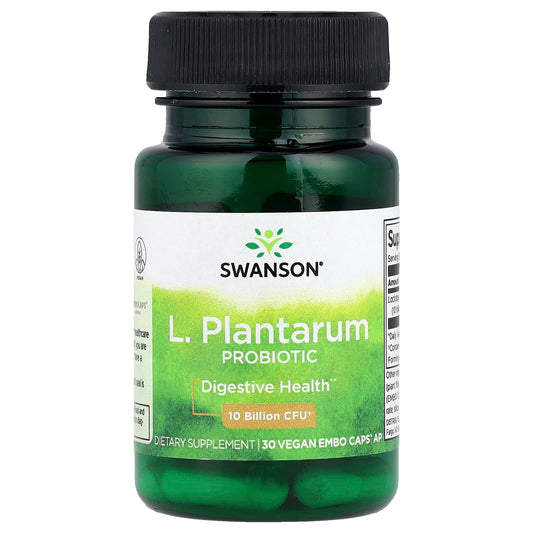 Swanson, L. Plantarum Probiotic, 10 Billion CFU, 30 Vegan EMBO Caps AP - Image 1