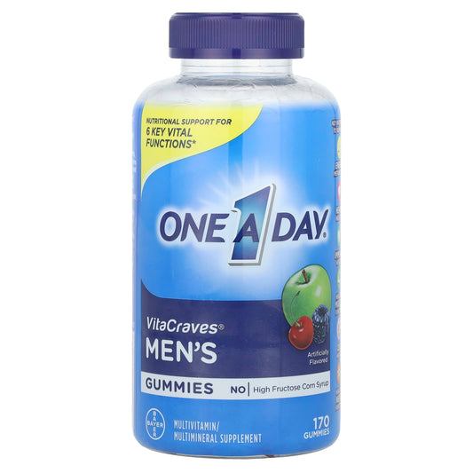 One-A-Day, VitaCraves®, Men's Multivitamin/Multimineral Supplement Gummies, 170 Gummies - Image 1