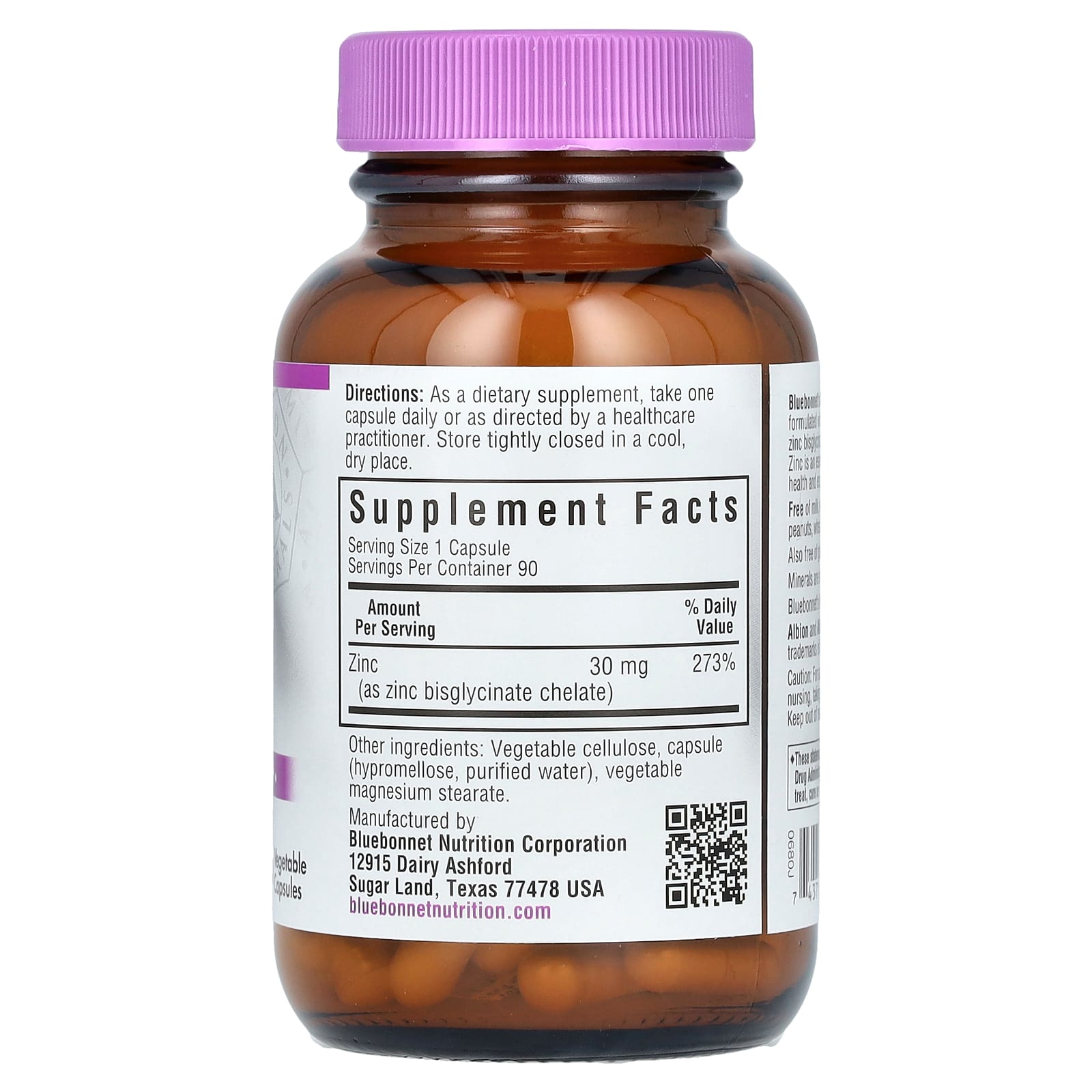 Bluebonnet Nutrition Chelated Zinc 90 Veg Capsules - Immune Health - Image 2