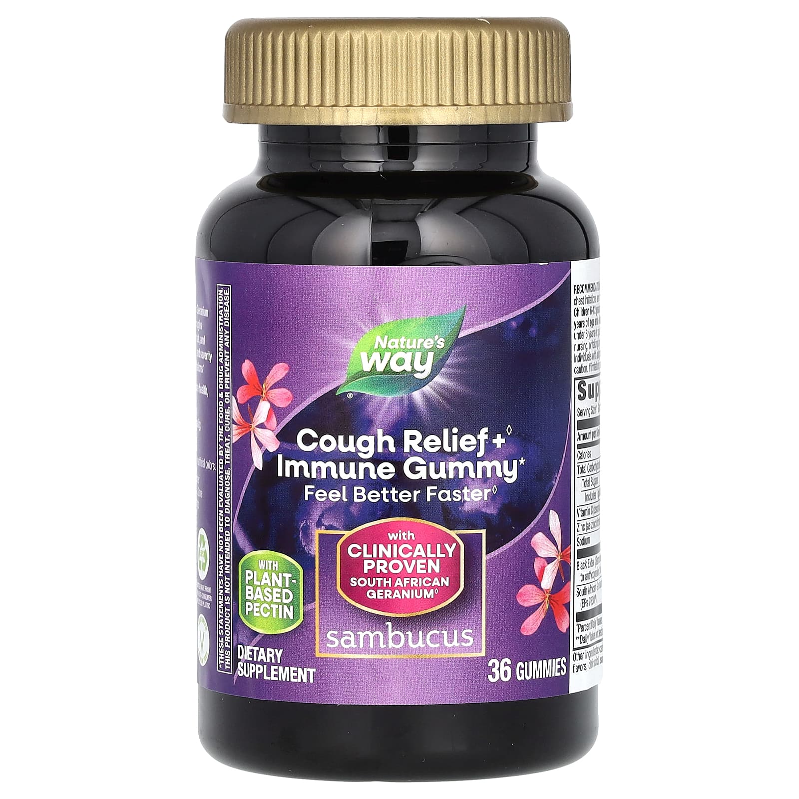 Nature's Way, Cough Relief + Immune Gummy, Sambucus, 36 Gummies - Image 1