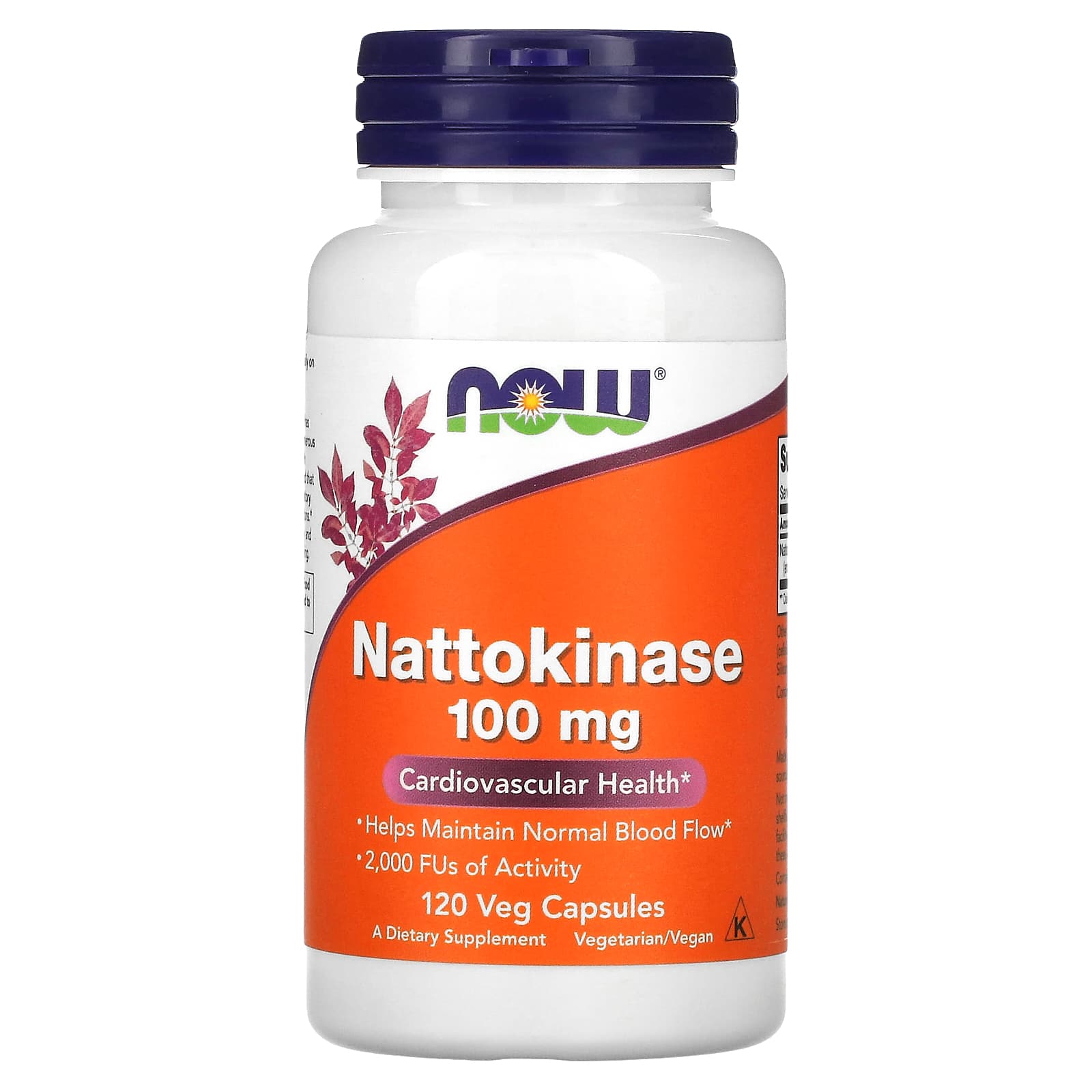 NOW Foods, Nattokinase, 100 mg, 120 Veg Capsules - Image 1