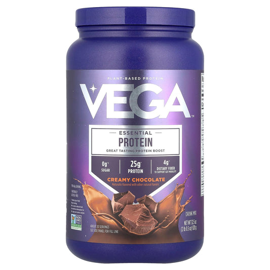 Vega, Essential Plant-Based Protein, Creamy Chocolate, 2 lb 0.5 oz (920 g) - Image 1