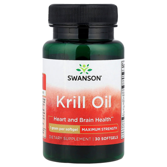 Swanson, Krill Oil, Maximum Strength, 30 Softgels - Image 1