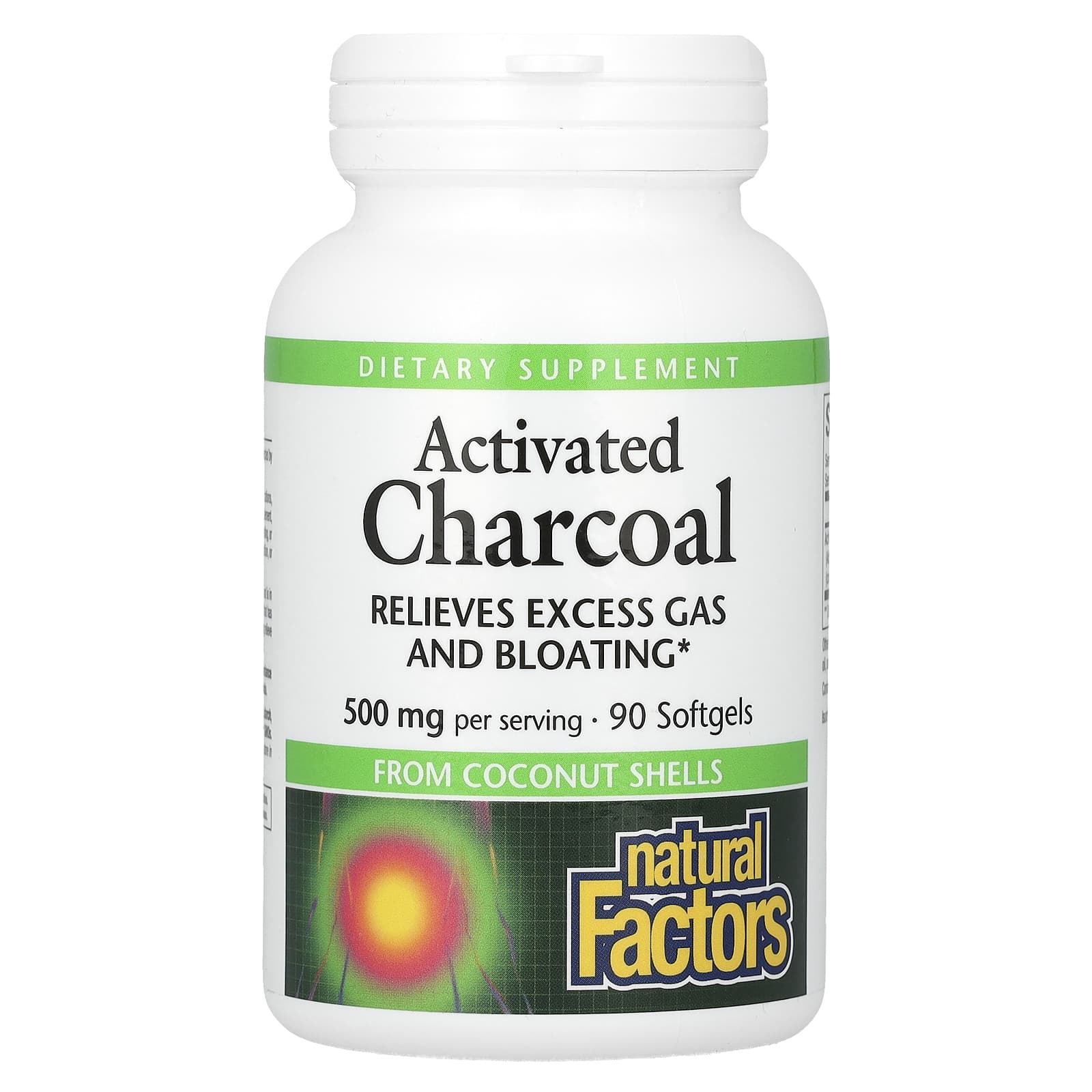 Natural Factors, Activated Charcoal, 90 Softgels (250 mg per Softgel) - Image 1