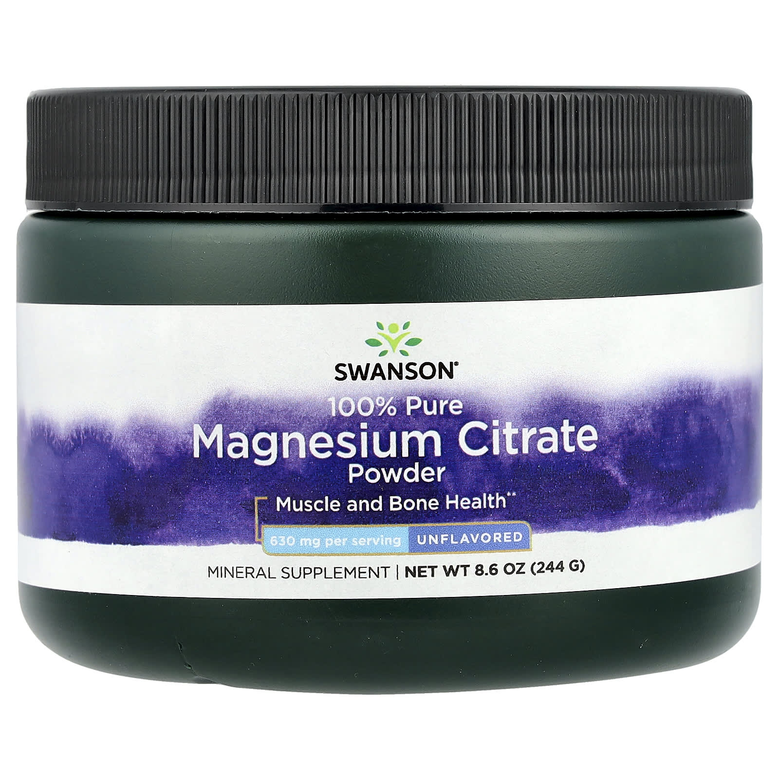 Swanson, 100% Pure Magnesium Citrate Powder, Unflavored, 8.6 oz (244 g) - Image 1