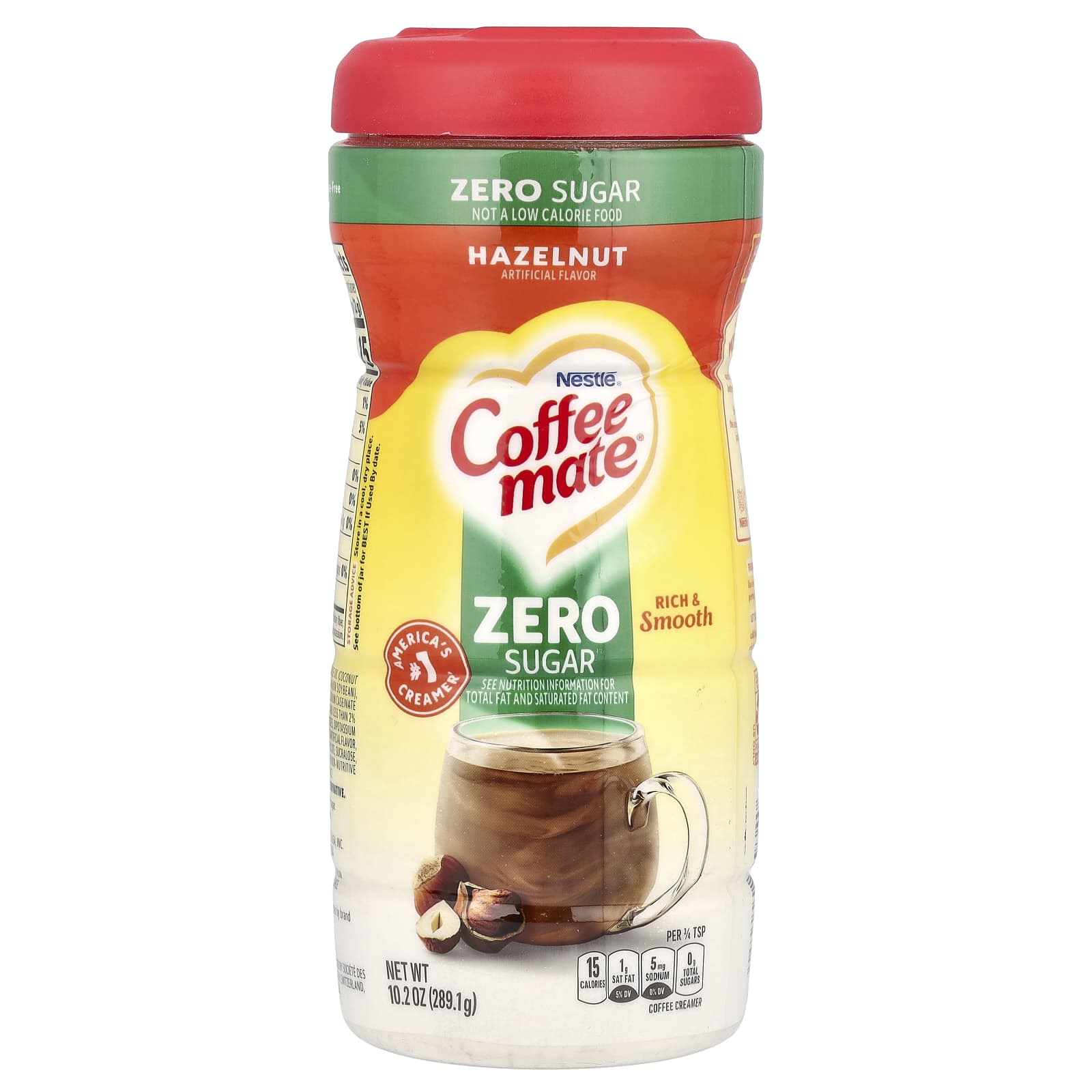 Coffee Mate, Powder Coffee Creamer, Zero Sugar, Hazelnut, 10.2 oz (289.1 g)