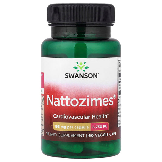 Swanson, Nattozimes®, 195 mg, 60 Veggie Caps - Image 1