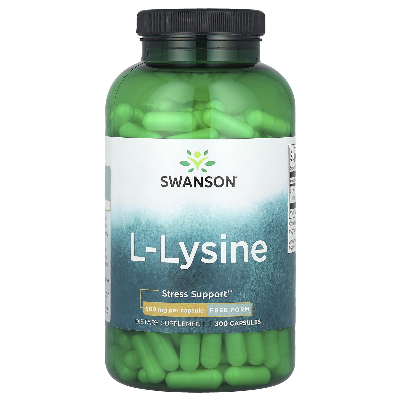 Swanson, L-Lysine, 500 mg, 300 Capsules - Image 1