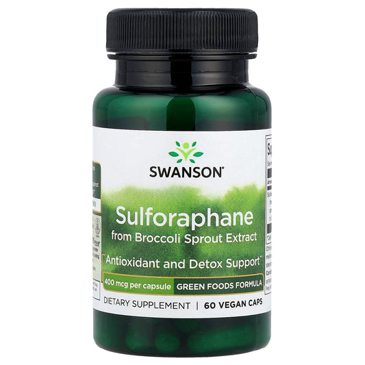 Swanson, Sulforaphane from Broccoli Sprout Extract, 400 mcg, 60 Vegan Caps - Image 1