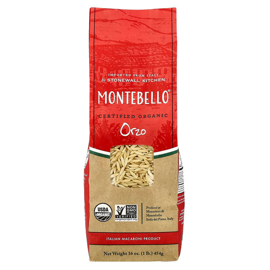 Montebello, Organic Orzo, 16 oz (454 g) - Image 1