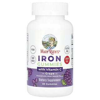 Iron-Rich Grape Gummies by MaryRuth's - Vegan, Sugar-Free, Gluten-Free