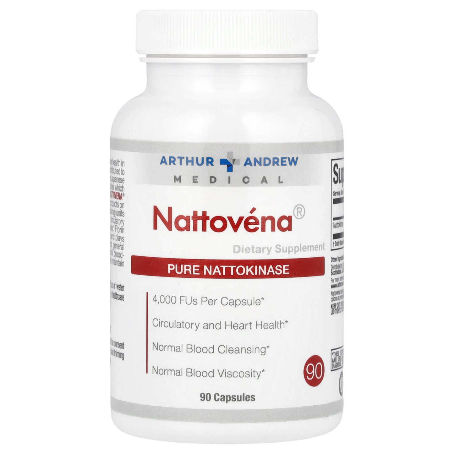 Boost Circulation & Heart Health with Nattovena, 4,000 FU, 90 Capsules - Image 1