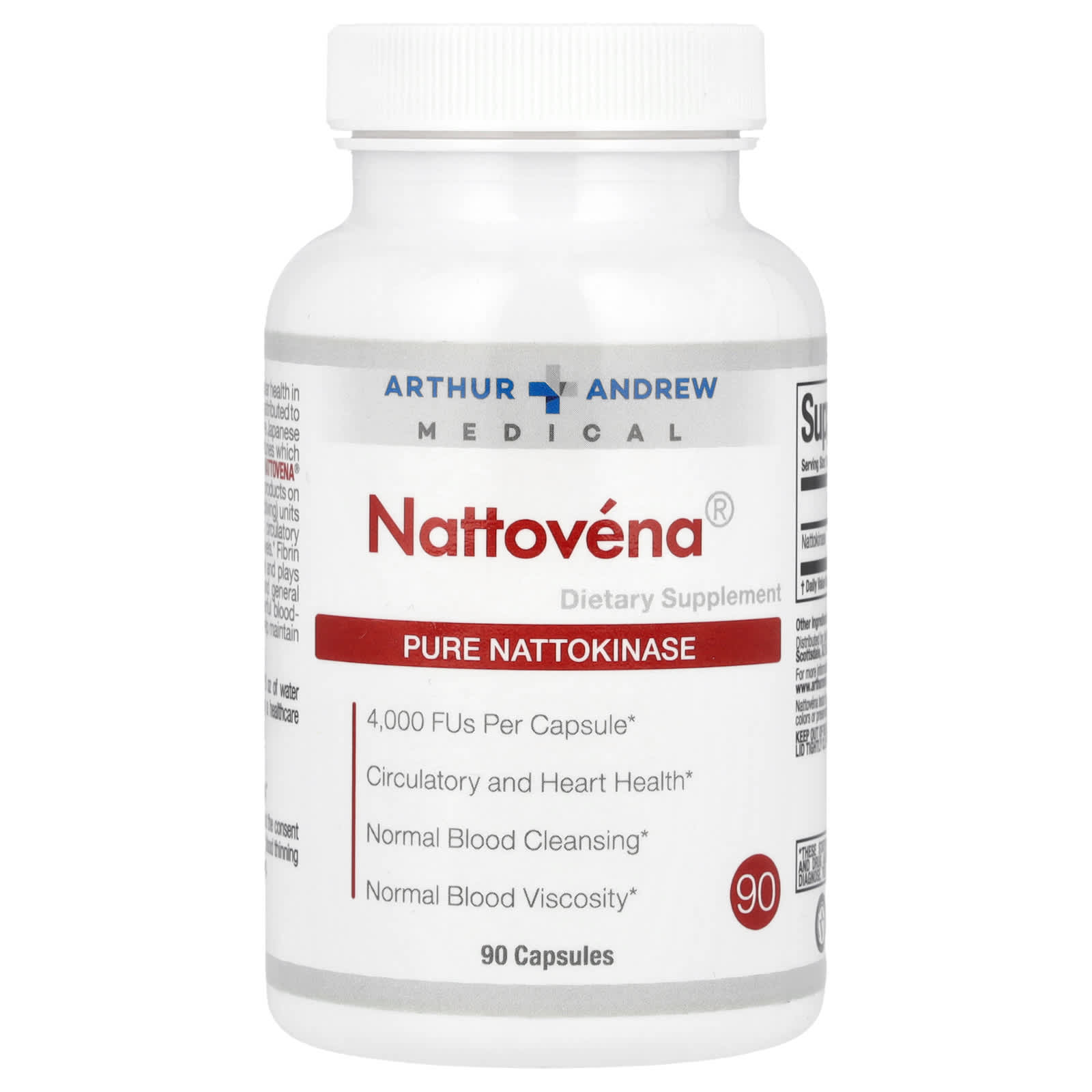Boost Circulation & Heart Health with Nattovena, 4,000 FU, 90 Capsules - Image 1