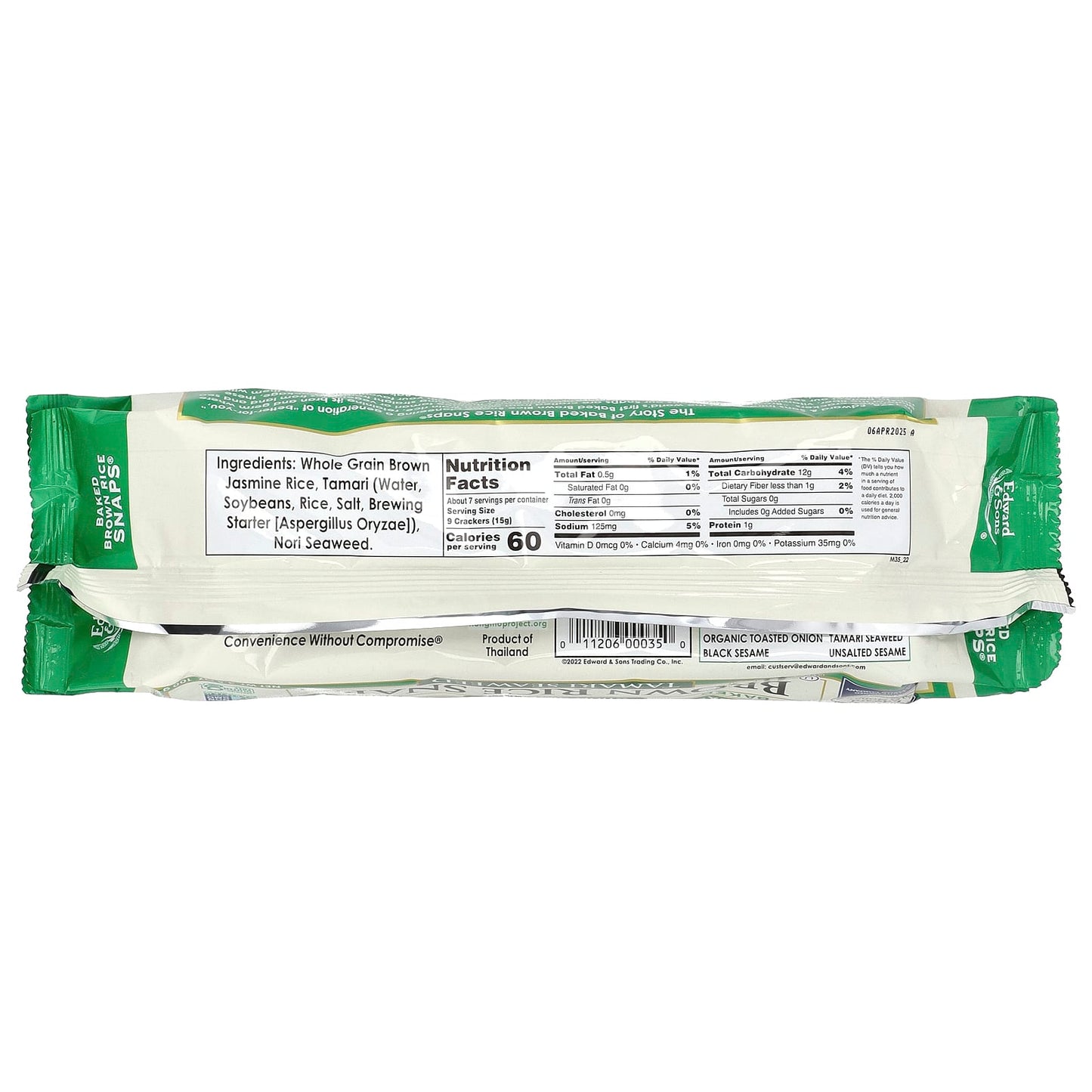 Brown Rice Snaps Tamari Seaweed, Gluten-Free Crackers - Image 2