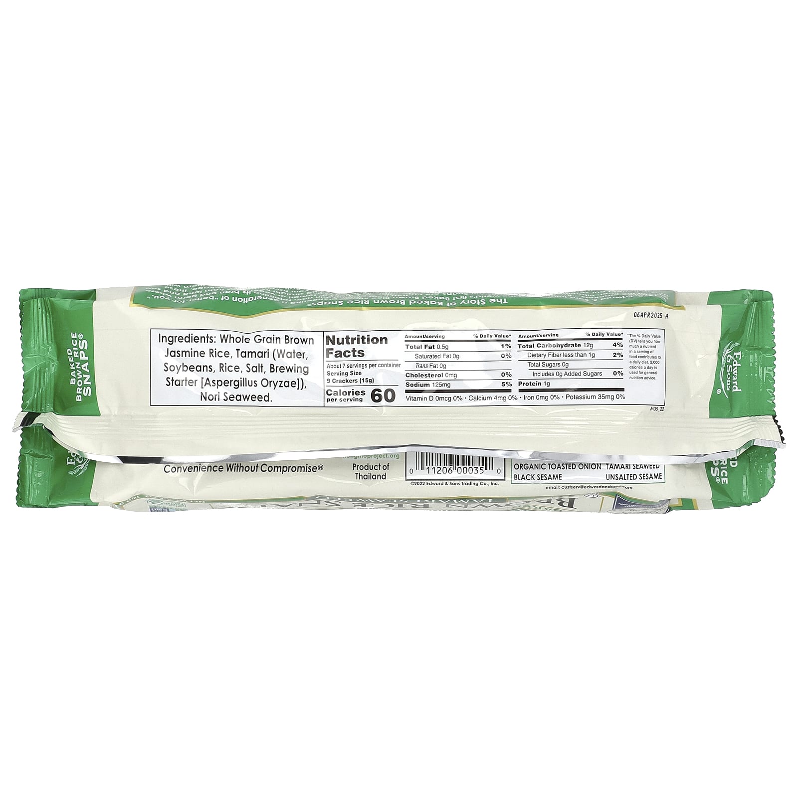 Brown Rice Snaps Tamari Seaweed, Gluten-Free Crackers - Image 2