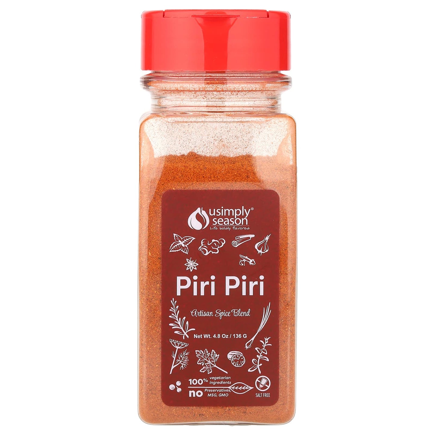 USimplySeason, Artisan Spice Blend, Piri Piri, 4.8 oz (136 g) - Image 1